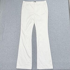 Valette Dress Pants Womens 12 White Flared High Rise Ponte Stretch Business